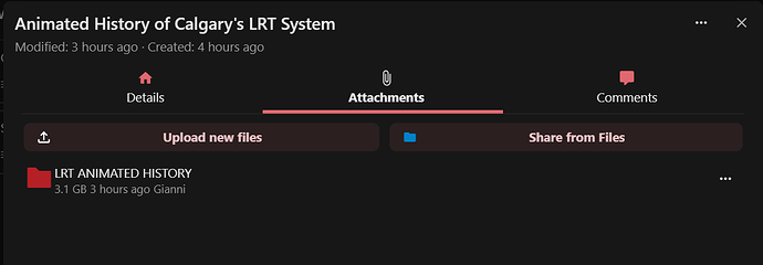 The "Attachments" tab.