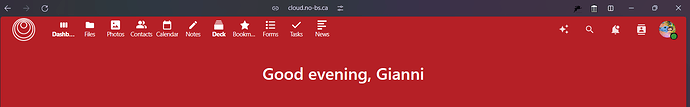 A screenshot of the top row of the cloud webpage.
