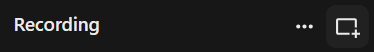 The "add card" icon, next to the "Recording" tab.